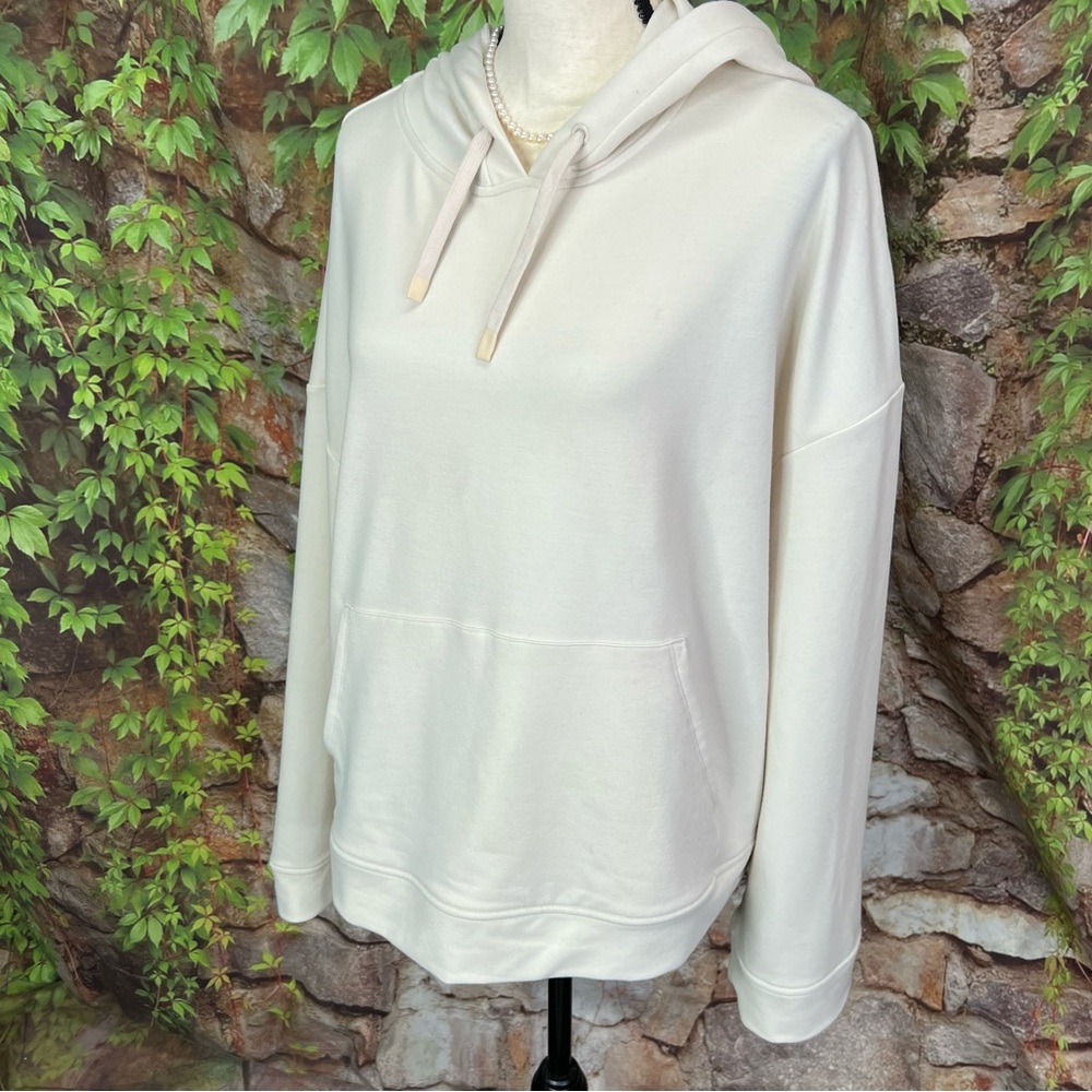 ALL IN MOTION Cream Ultra-Soft Wide Cuff Hooded Sweatshirt, XL - Picture 5 of 9